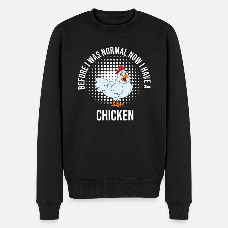 Drôle de poulet disant poulet - Pull Premium bio Homme - noir