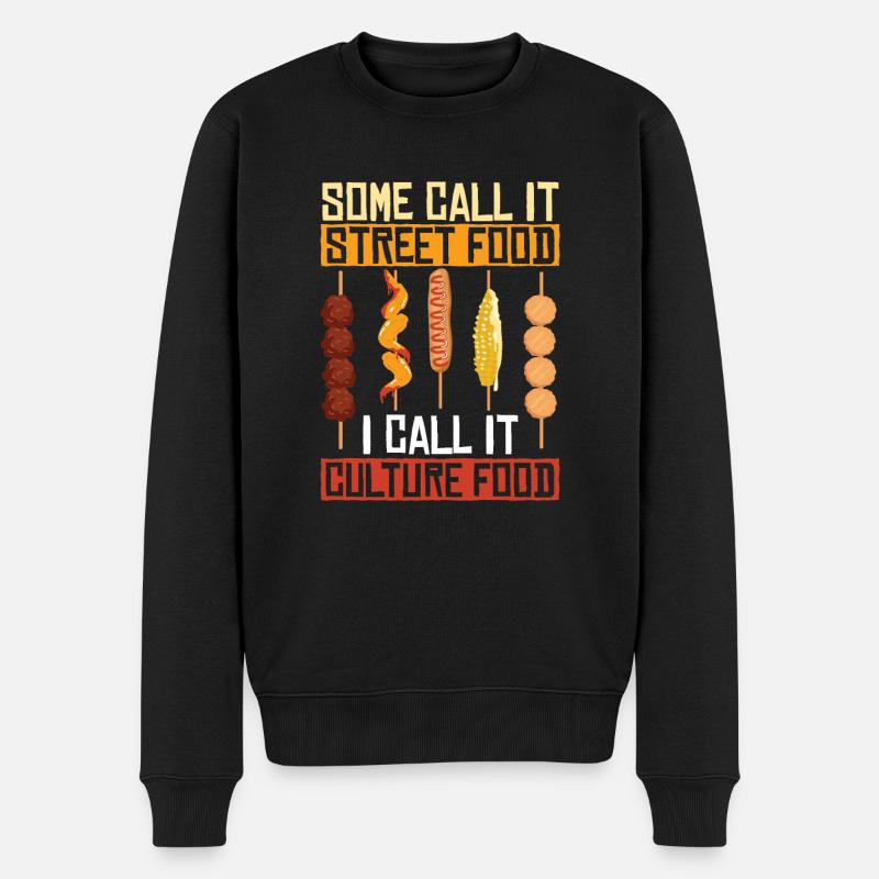 Straßenessen Corndog - Männer Premium Bio Pullover - Schwarz