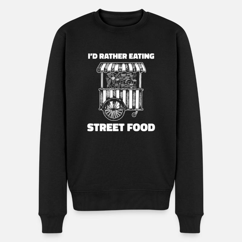 Straßenessen Fun - Männer Premium Bio Pullover - Schwarz