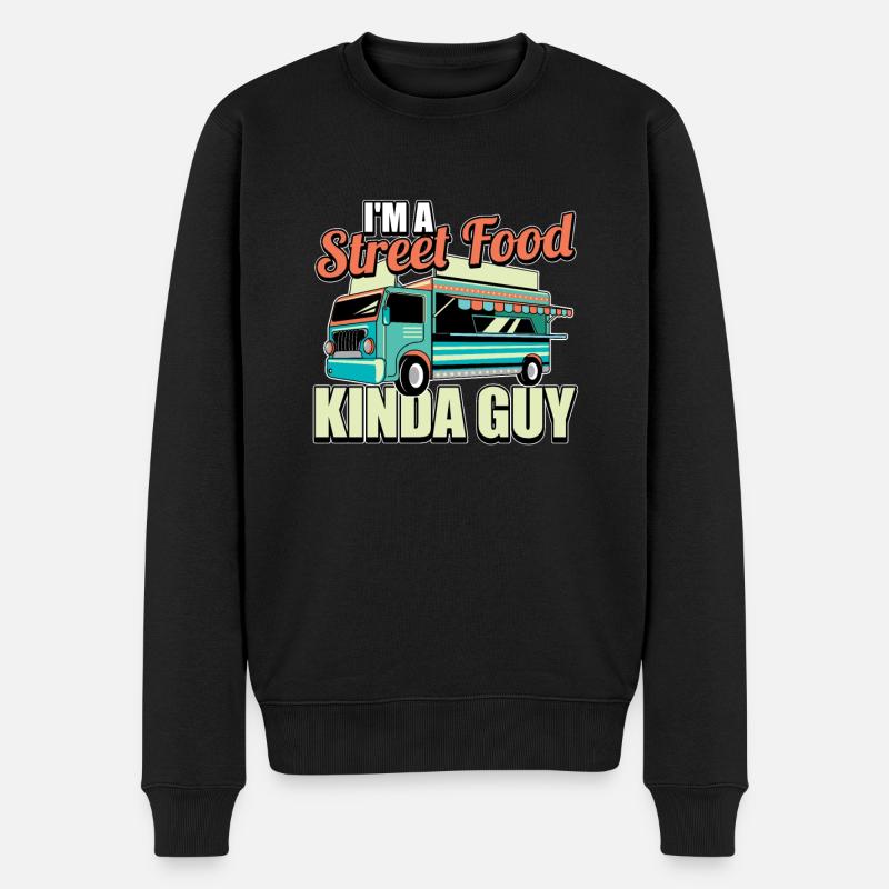 Straßenessen Kerl - Männer Premium Bio Pullover - Schwarz