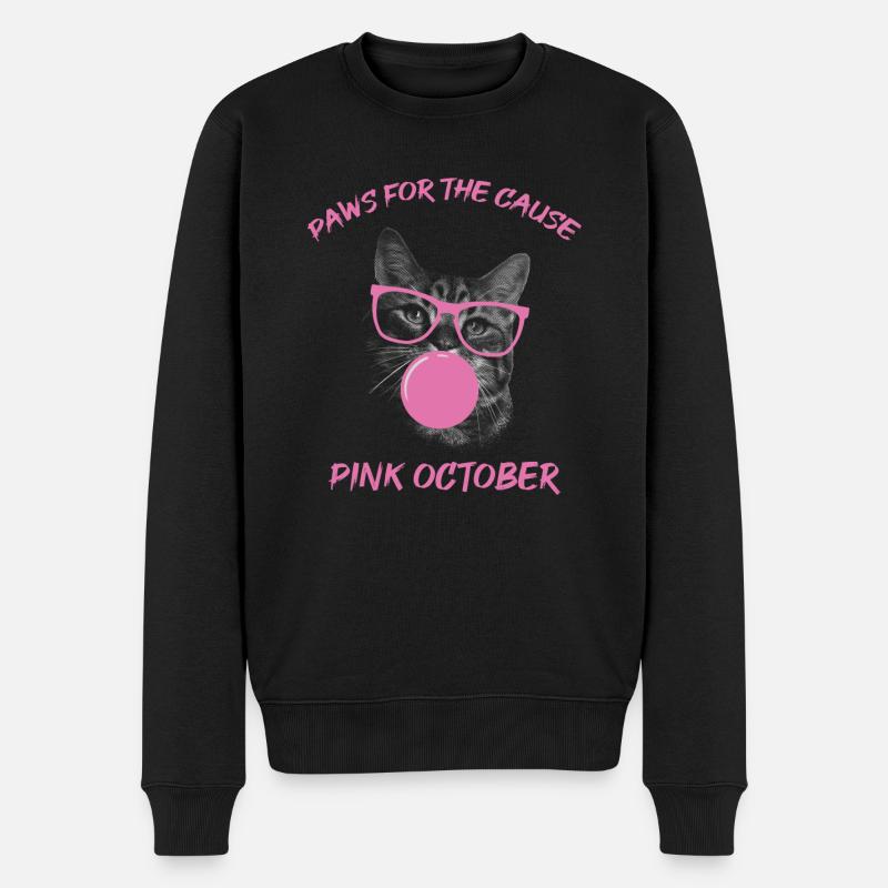 Pattes pour la cause: Octobre rose - Pull Premium bio Homme - noir