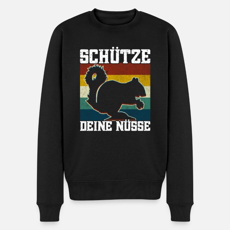 Eichhörnchen Streifenhörnchenliebhaber Murmeltier - Männer Premium Bio Pullover - Schwarz