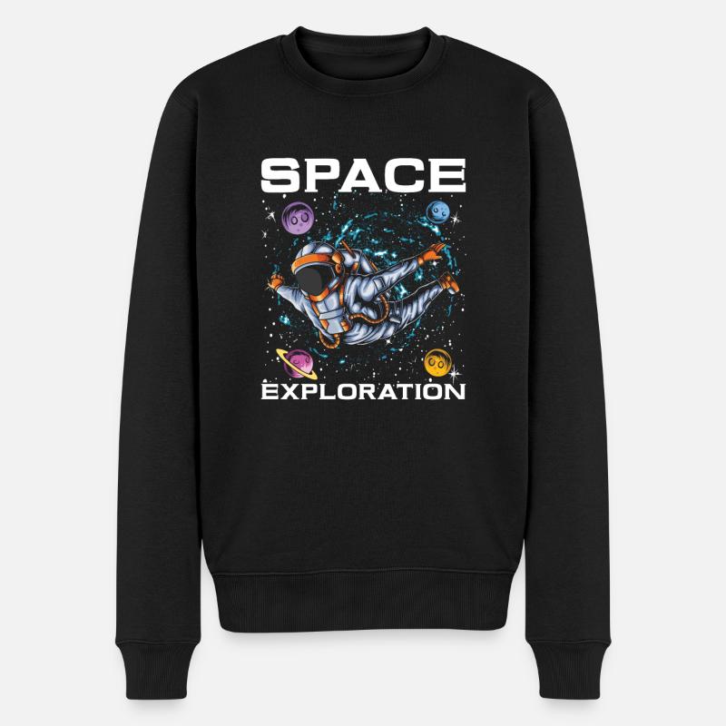 Weltraum Weltall Weltraumkolonisierung - Männer Premium Bio Pullover - Schwarz