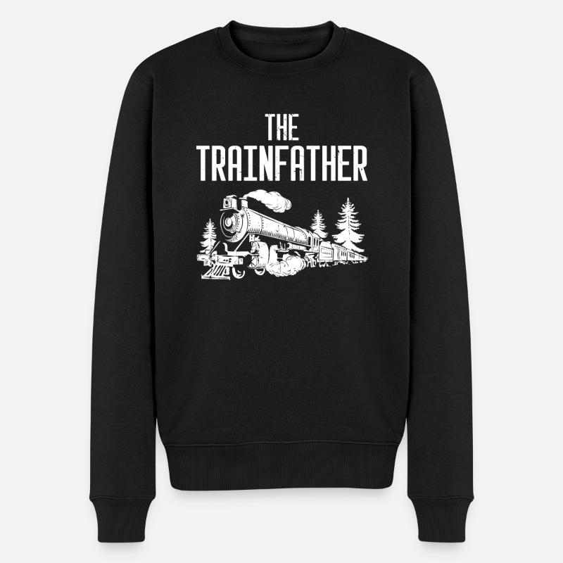 Der Zugvater - Männer Premium Bio Pullover - Schwarz