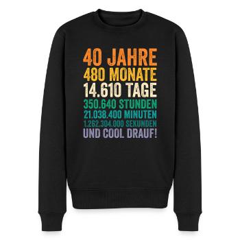 40 Jahre Vierzigster Geburtstag - Männer Premium Bio Pullover - Schwarz - Vorne - Nico (187cm)
