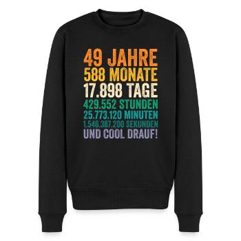 49 Jahre Neunundvierzigster Geburtstag - Männer Premium Bio Pullover - Schwarz - Vorne - Nico (187cm)