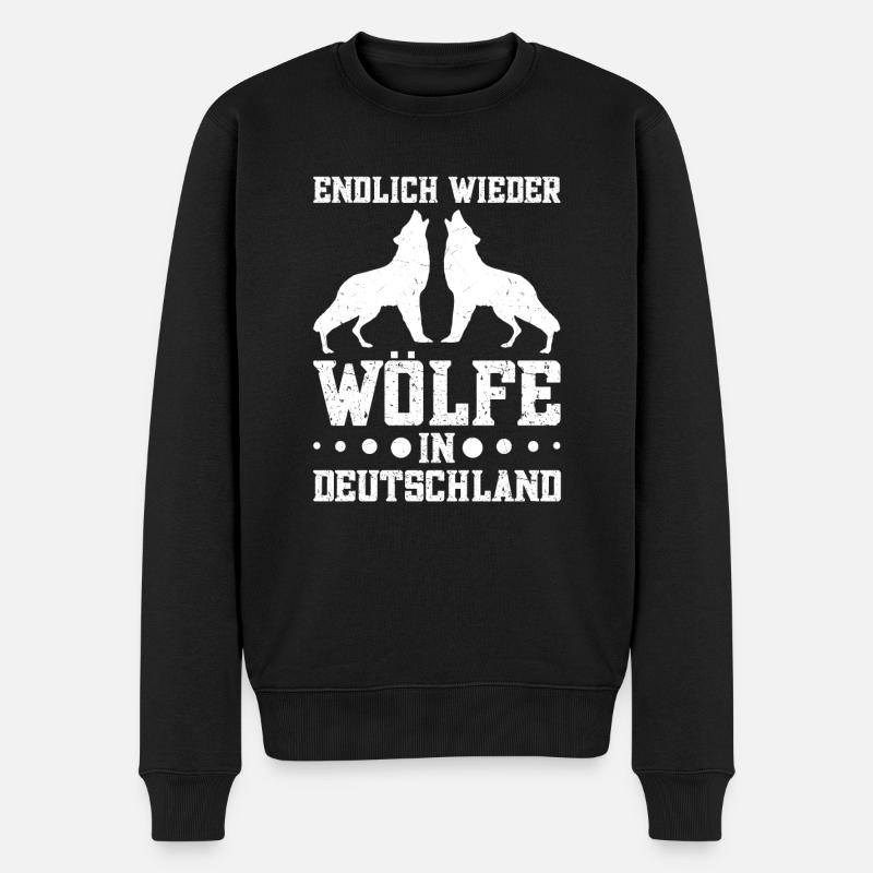 Wolf Wolfrudel Wolf Motiv Wolfliebhaber - Männer Premium Bio Pullover - Schwarz