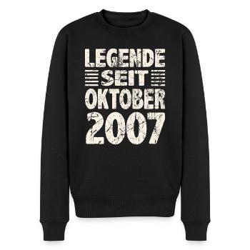 Oktober 2007 Legende seit 16 Jahren Mann Frau - Männer Premium Bio Pullover - Schwarz - Vorne - Nico (187cm)