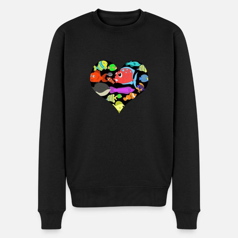 Aquarium Fisch Geschenk - Männer Premium Bio Pullover - Schwarz