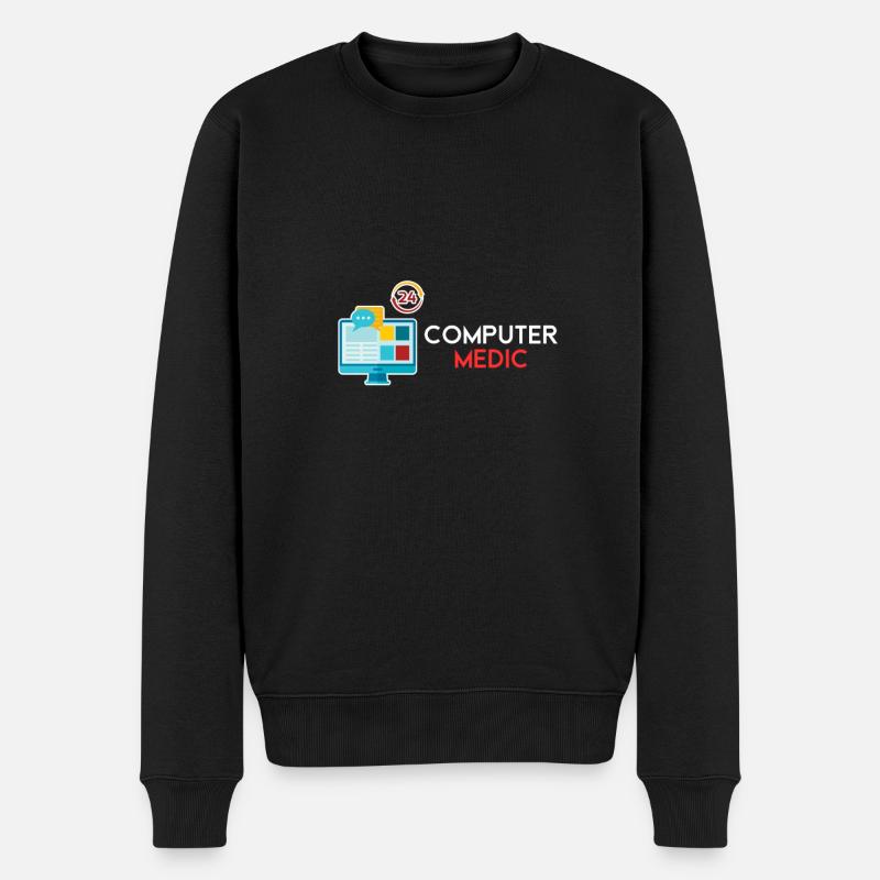 Computer Physician IT Helpdesk - Men's Premium Organic Jumper - black