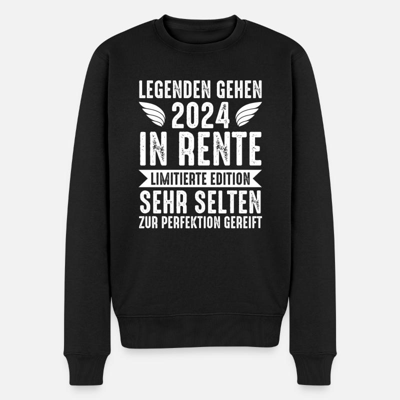Rentner 2024 Rente Pensionär Geschenk - Männer Premium Bio Pullover - Schwarz