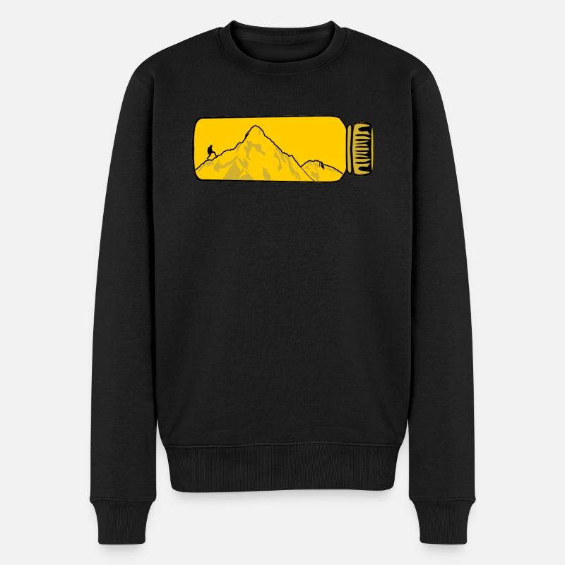 Kletterklettern Mountain Wanderflasche - Männer Premium Bio Pullover - Schwarz