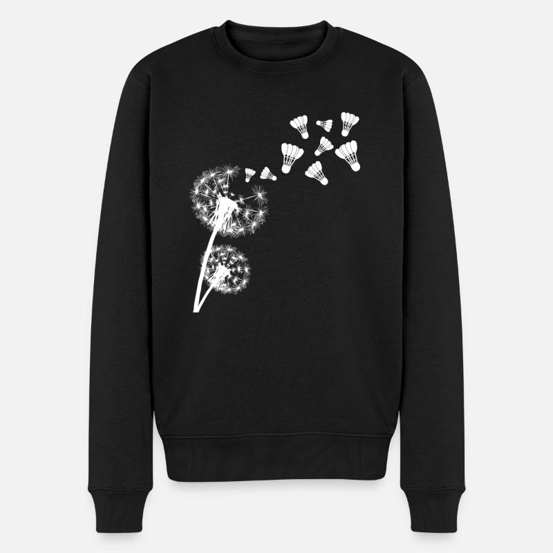 Pusteblume Federball - Männer Premium Bio Pullover - Schwarz