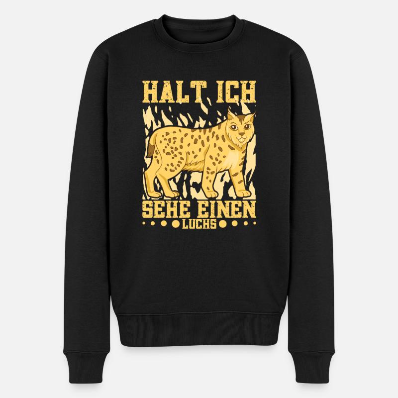 Luchs Katze Luchskostüm Wildkatze Luchsliebhaber - Männer Premium Bio Pullover - Schwarz