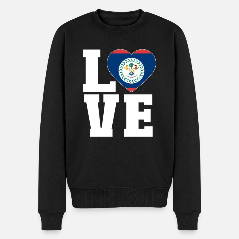Belize Flagge Belizer - Männer Premium Bio Pullover - Schwarz