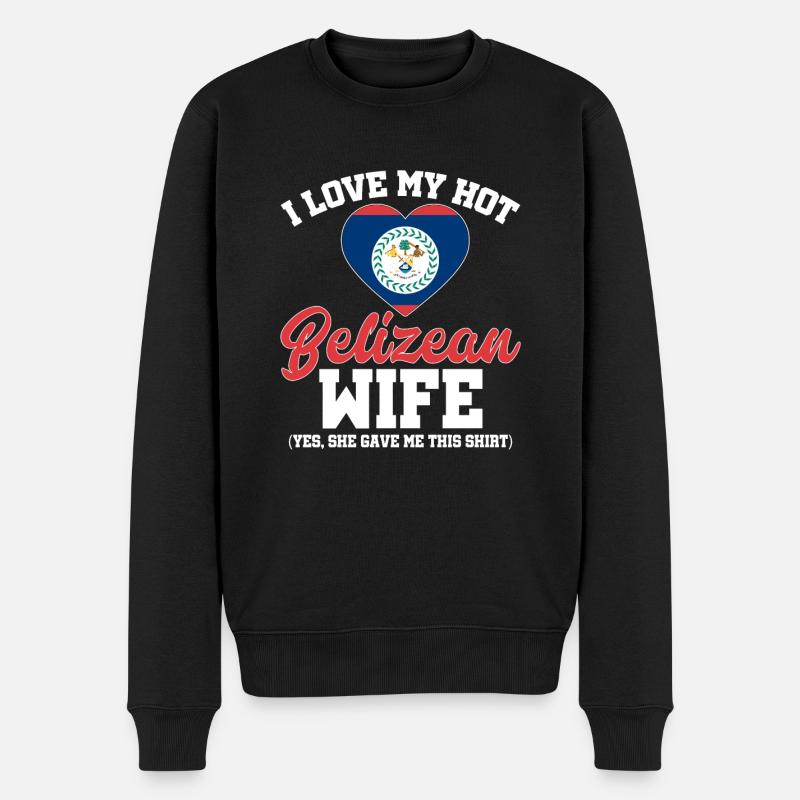 Belize Flagge Belizer - Männer Premium Bio Pullover - Schwarz