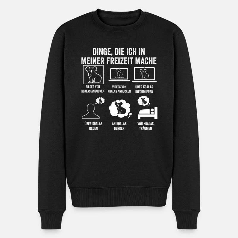 Koalabär Koala - Männer Premium Bio Pullover - Schwarz