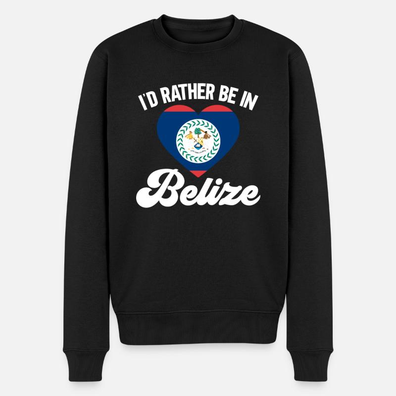 Belize Flagge Belizer - Männer Premium Bio Pullover - Schwarz