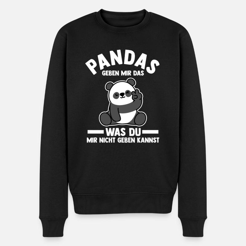 Pandabär Panda - Männer Premium Bio Pullover - Schwarz