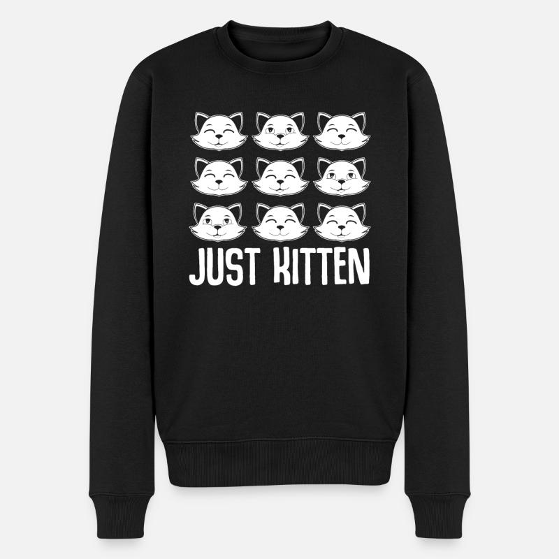 Cute Cats - Männer Premium Bio Pullover - Schwarz