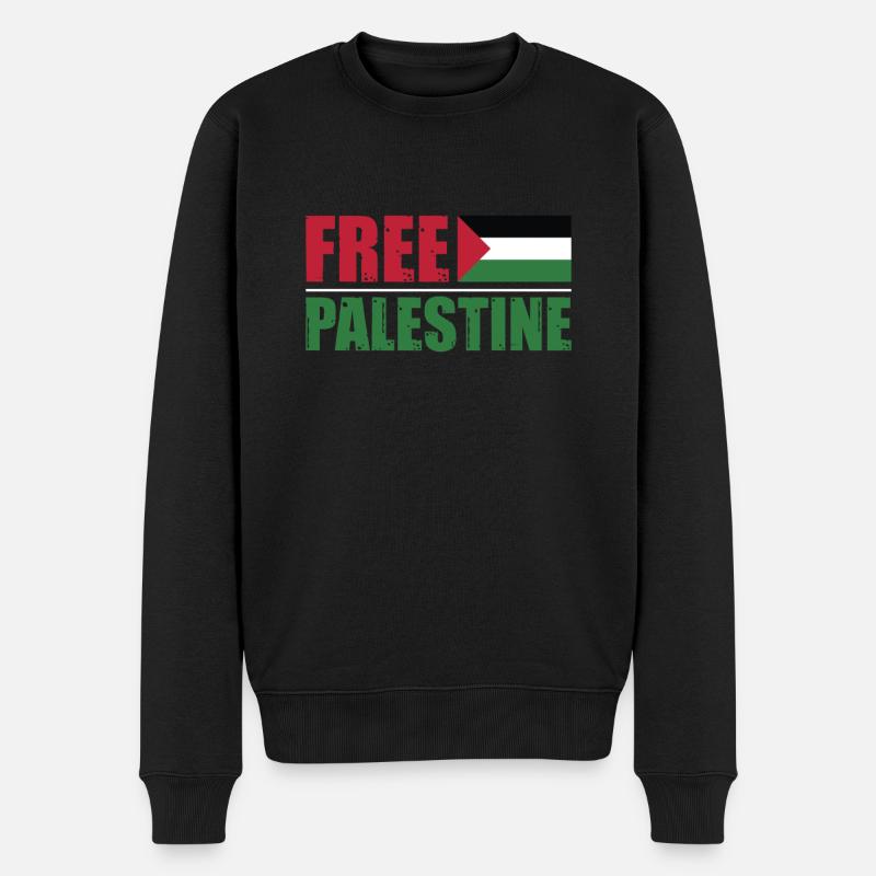 Free Palestine - Männer Premium Bio Pullover - Schwarz