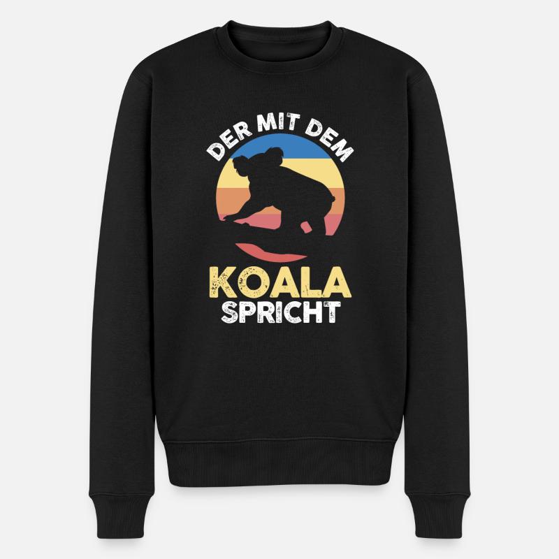 Koalabär Koala - Männer Premium Bio Pullover - Schwarz