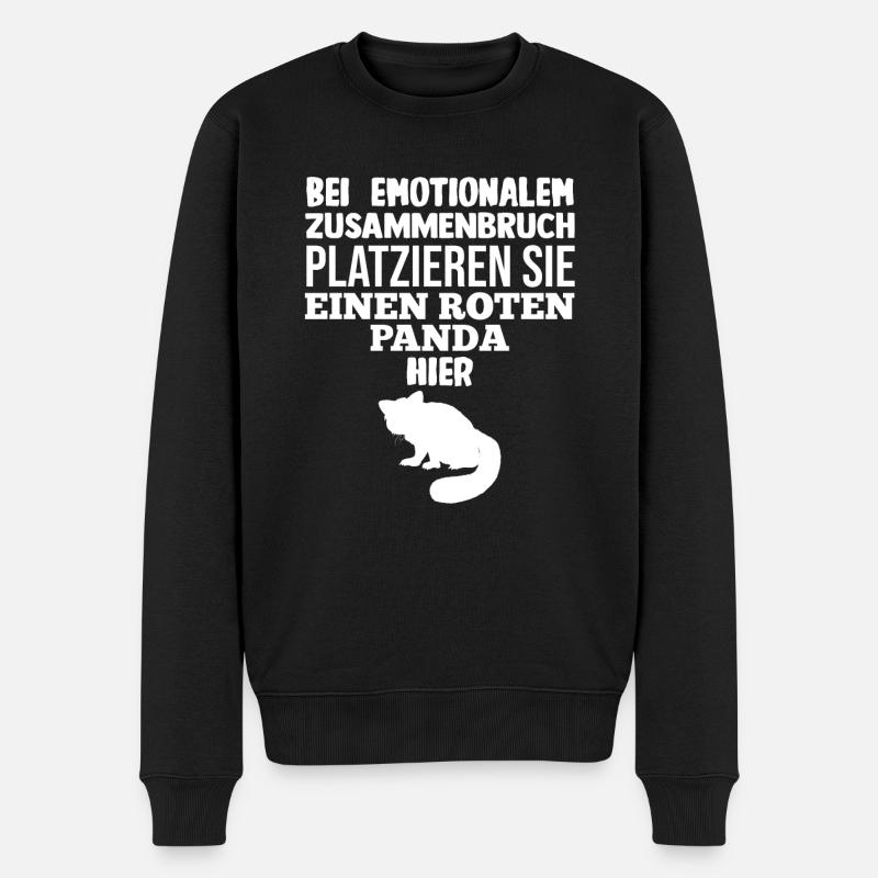 Roter Panda - Männer Premium Bio Pullover - Schwarz