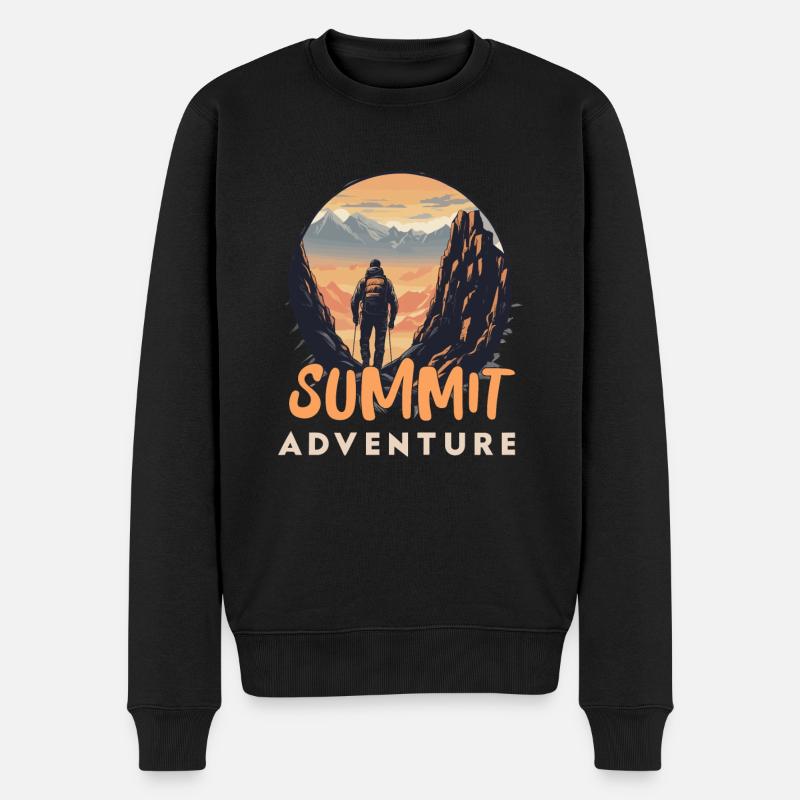 SUMMIT ADVENTURE - Männer Premium Bio Pullover - Schwarz