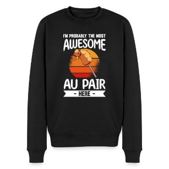 Au Pair Girl Kindergarten Nanny - Men's Premium Organic Jumper - black - Front - Nico (187cm)