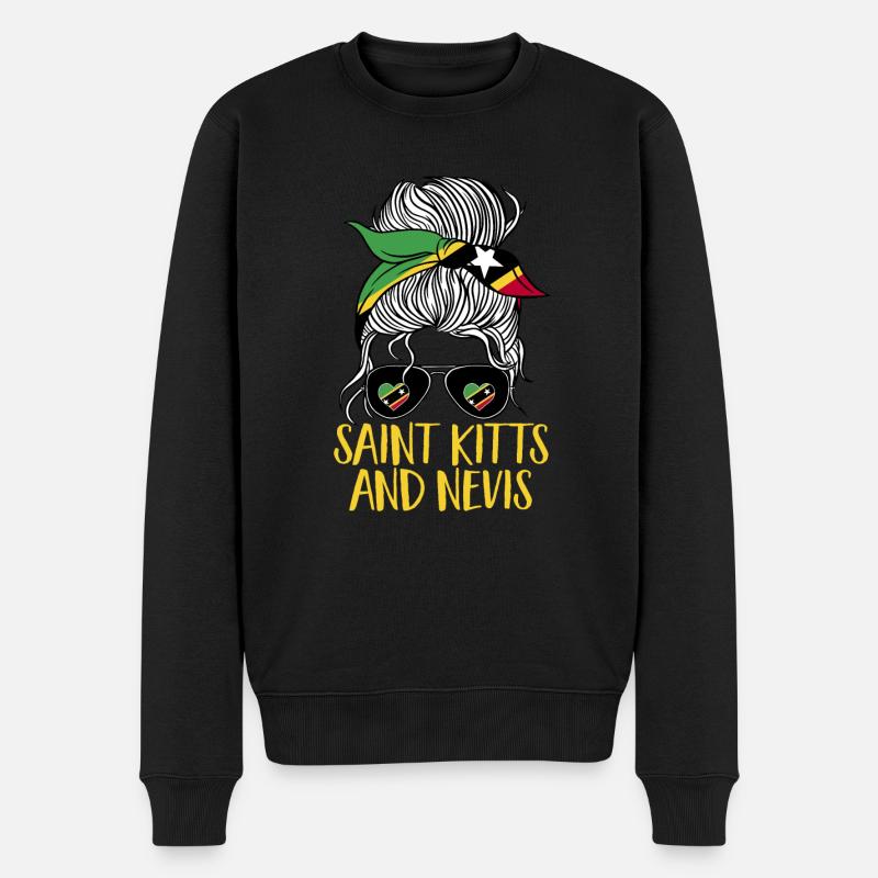 St. Kitts und Nevis Flagge - Männer Premium Bio Pullover - Schwarz