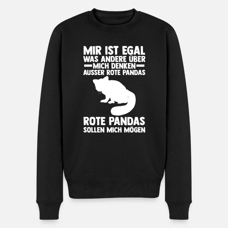Roter Panda - Männer Premium Bio Pullover - Schwarz