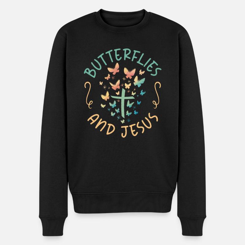 Cadeaux d’amoureux des papillons - Pull Premium bio Homme - noir
