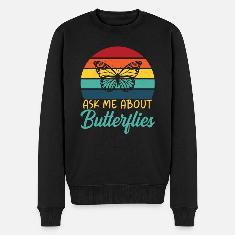 Cadeaux d’amoureux des papillons - Pull Premium bio Homme - noir