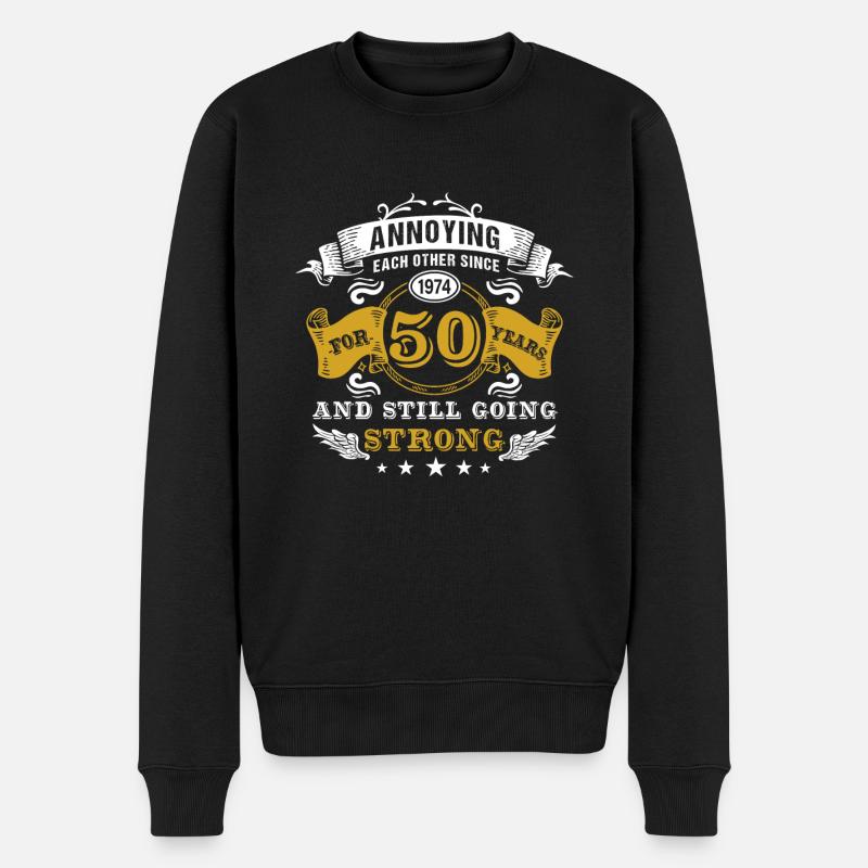 50. Hochzeitstag Ehemann Ehefrau Ehe Beziehung - Männer Premium Bio Pullover - Schwarz