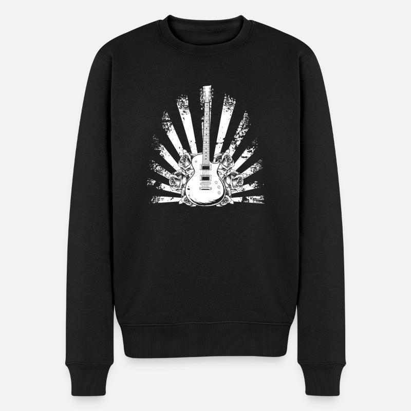 Guitare électrique Guitare électrique Fleurs - Pull Premium bio Homme - noir