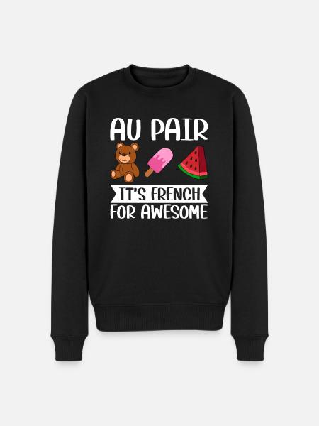 Au Pair Girl Kindergarten Nanny - Men's Premium Organic Jumper - black