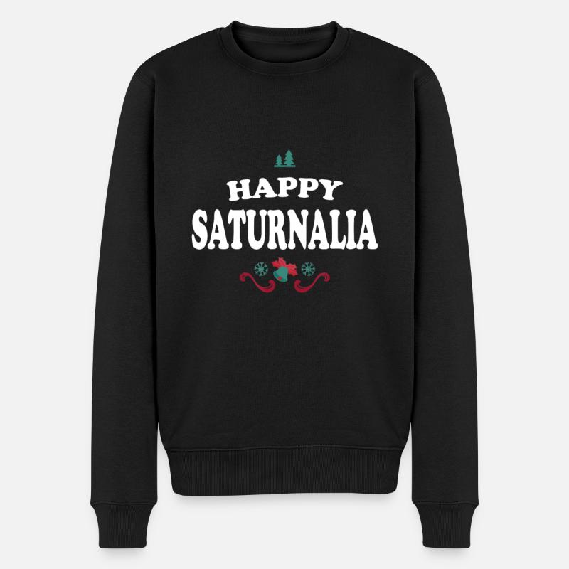 Frohe Saturnalia - Männer Premium Bio Pullover - Schwarz