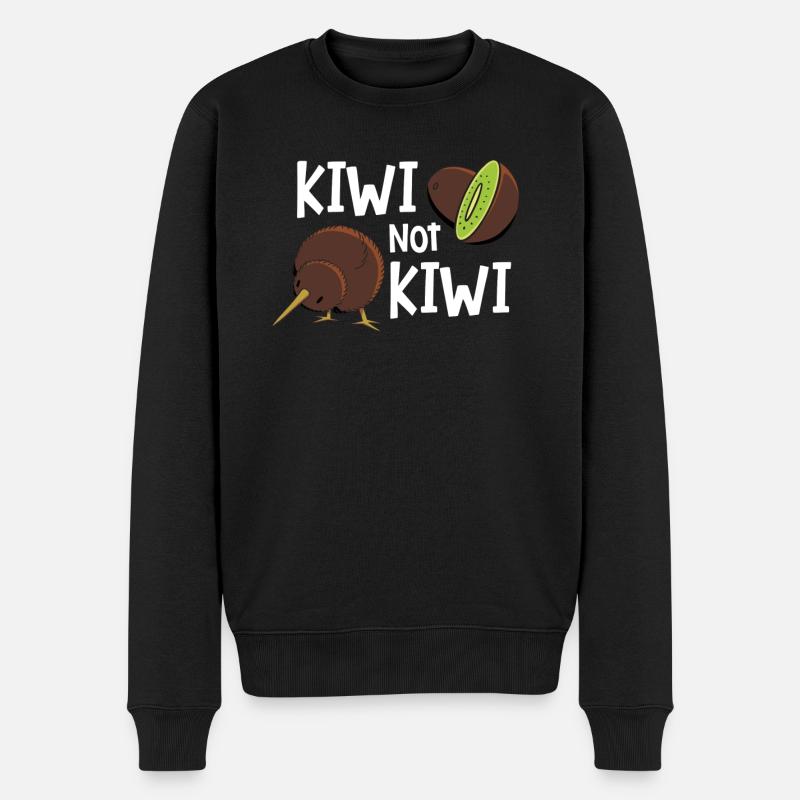 Kiwi - Männer Premium Bio Pullover - Schwarz