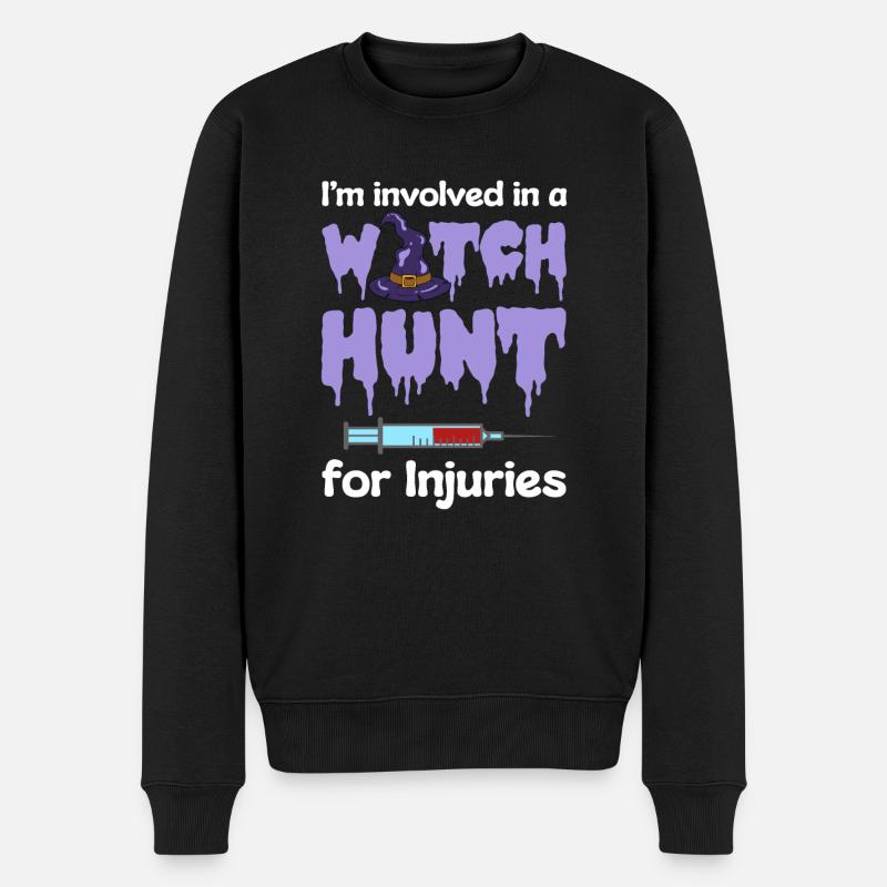 Halloween Krankenschwester Kürbis - Männer Premium Bio Pullover - Schwarz