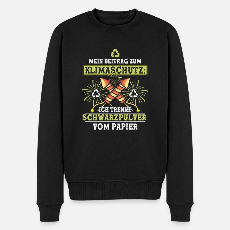 Mein Beitrag Zum Klimaschutz Feuerwerk - Männer Premium Bio Pullover - Schwarz