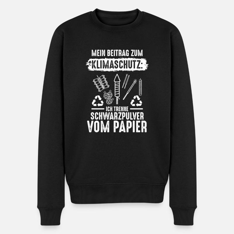Mein Beitrag Zum Klimaschutz Pyro - Männer Premium Bio Pullover - Schwarz