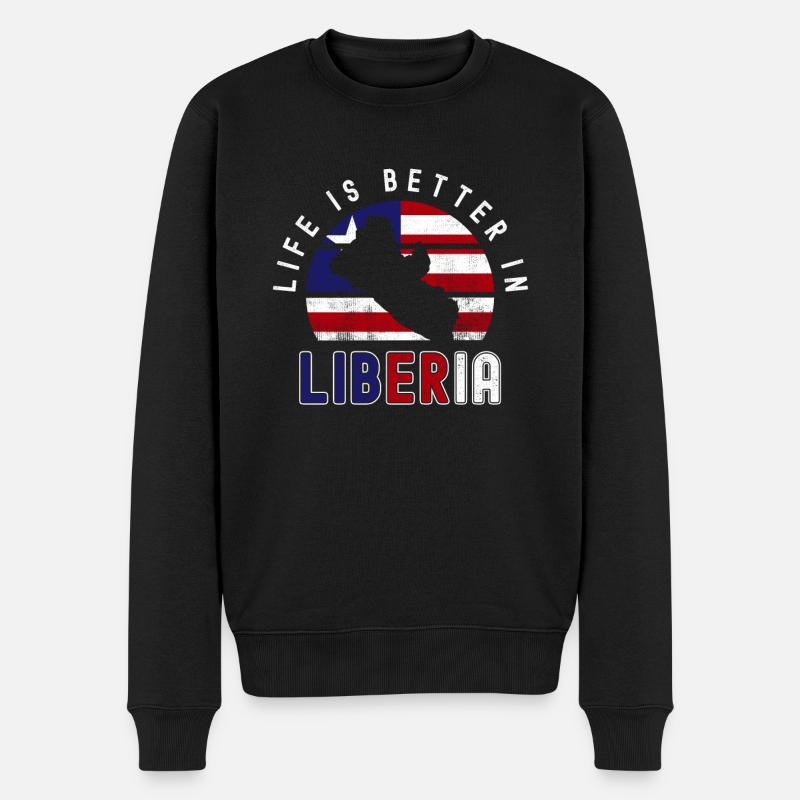Drapeau du Libéria Libériens - Pull Premium bio Homme - noir