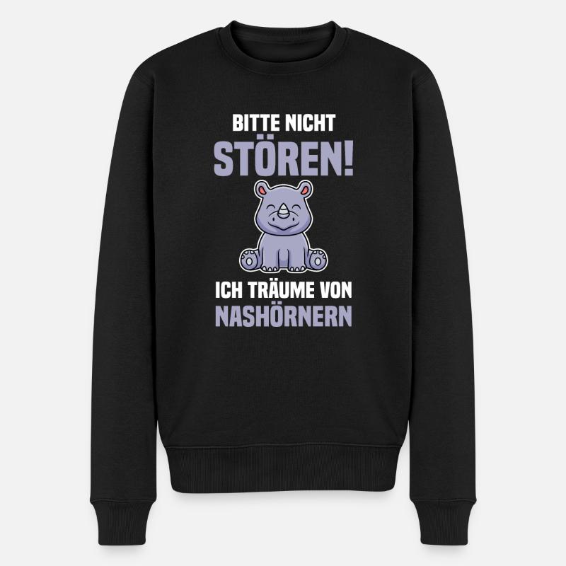 Nashorn - Männer Premium Bio Pullover - Schwarz