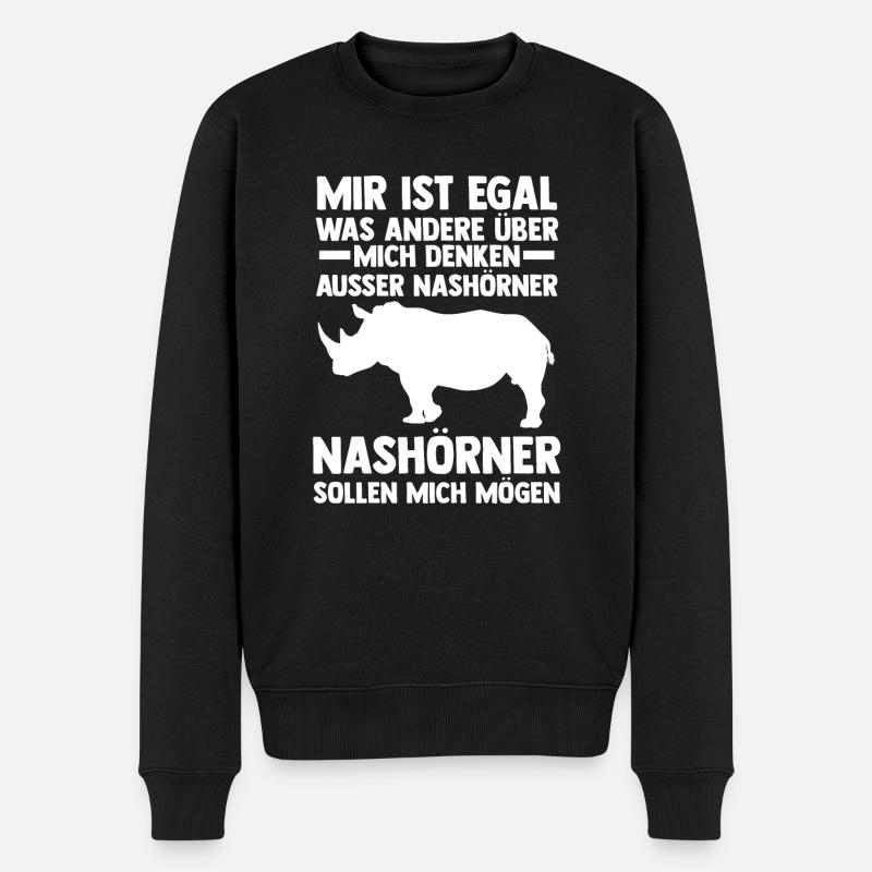 Nashorn - Männer Premium Bio Pullover - Schwarz