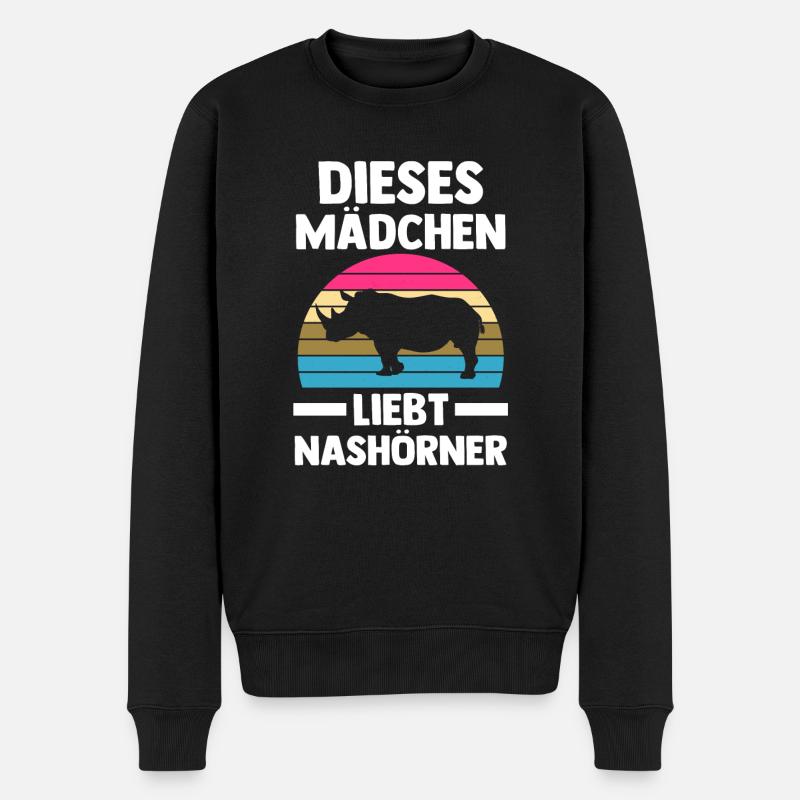 Nashorn - Männer Premium Bio Pullover - Schwarz