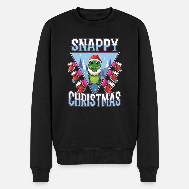 Snappy christmas - Männer Premium Bio Pullover - Schwarz