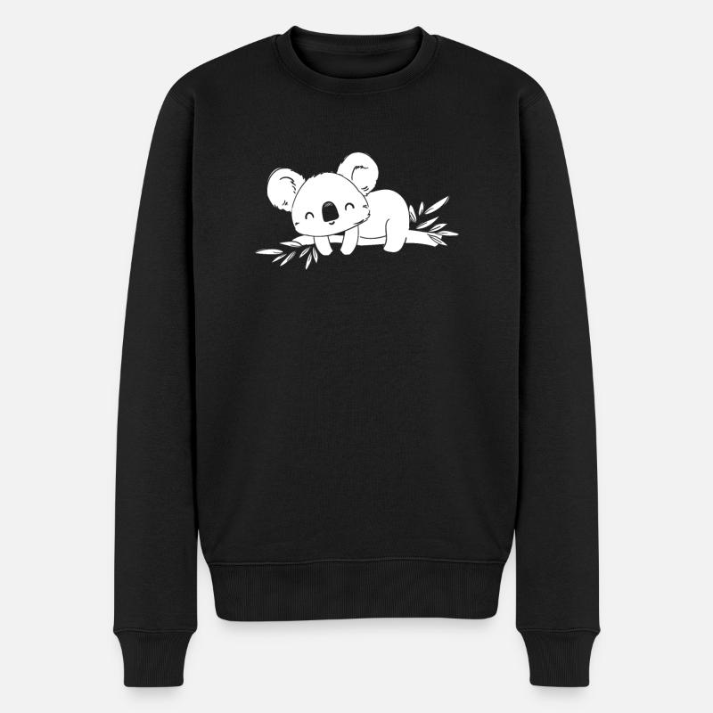 Koalabär Zweig - Männer Premium Bio Pullover - Schwarz