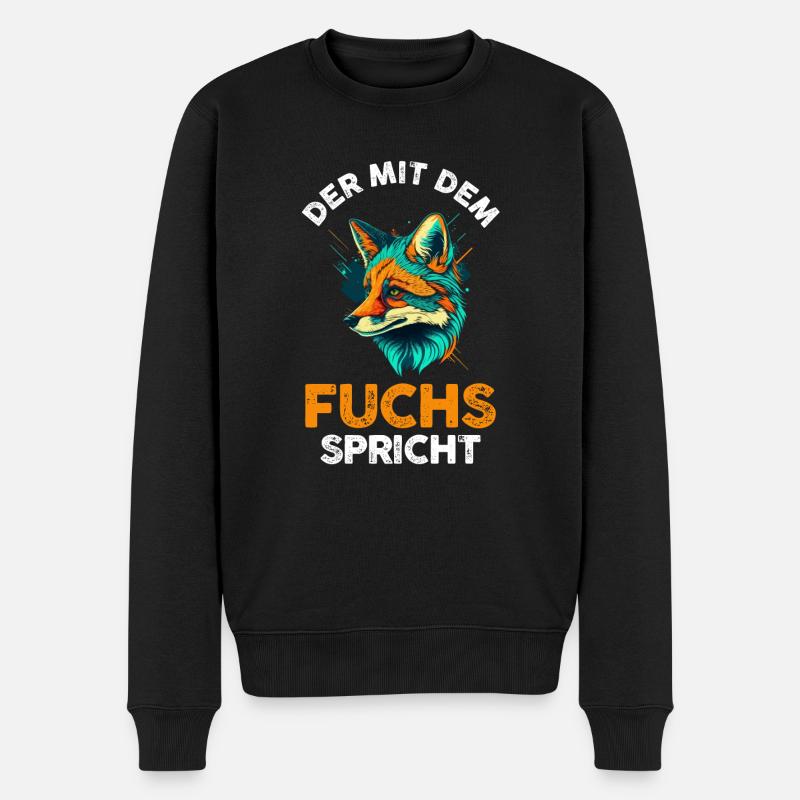 Fuchs - Männer Premium Bio Pullover - Schwarz