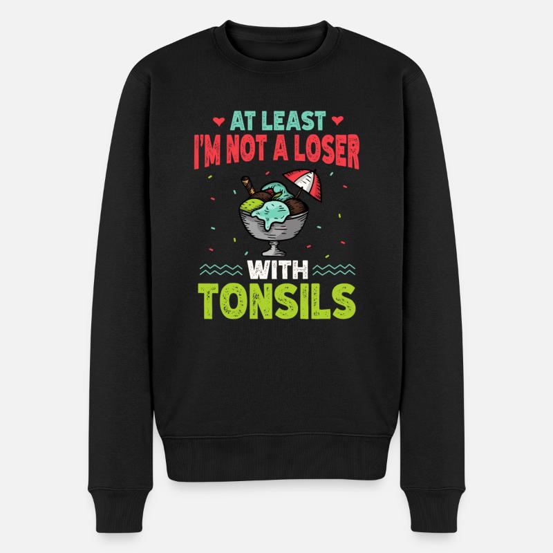 Tonsillektomie Genesung Mandelentfernung - Männer Premium Bio Pullover - Schwarz