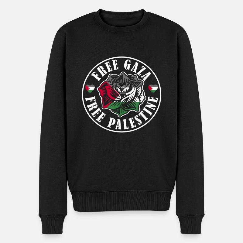 Palästina Flagge Fahne - Männer Premium Bio Pullover - Schwarz